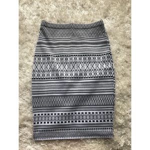 Black & white mid length skirt  medium forever 21